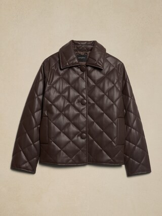 Vegan Leather Quilted Jacket | Banana Republic Factory
