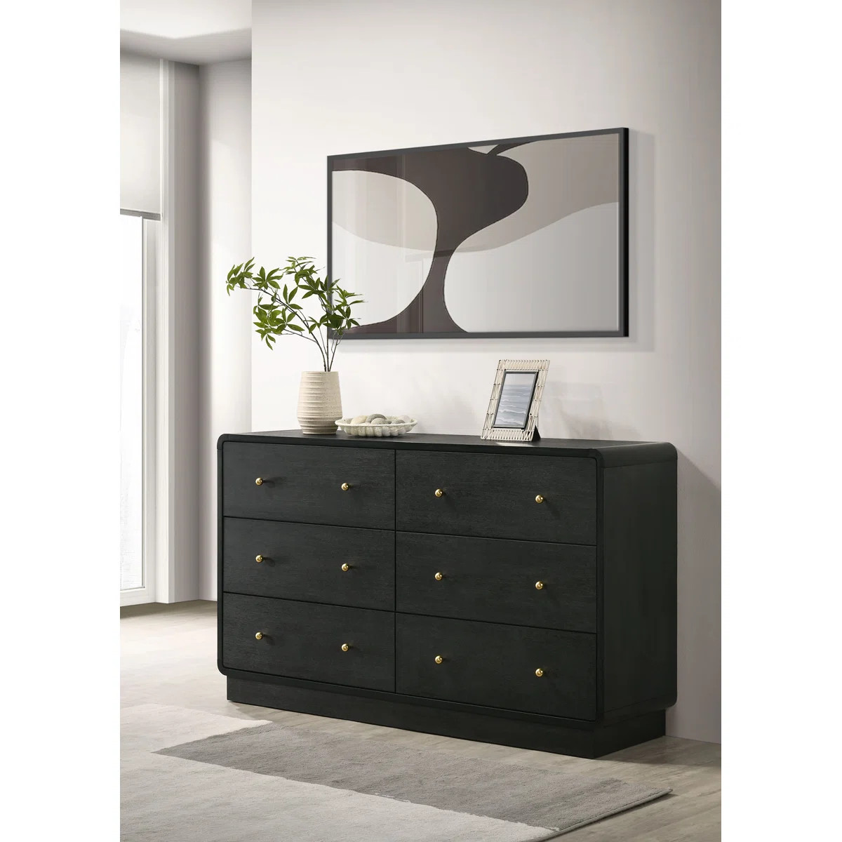 Aadvika 6-drawer Dresser Cabinet Black | Wayfair North America