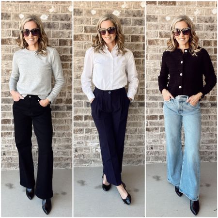  3 tops, 3 pants, 3 shoes multiple styling options - All amazon except button down (Target) and light colored jeans (Loft) 
Smalls in tops // 26 in jeans 

#LTKworkwear #LTKover40 #LTKstyletip