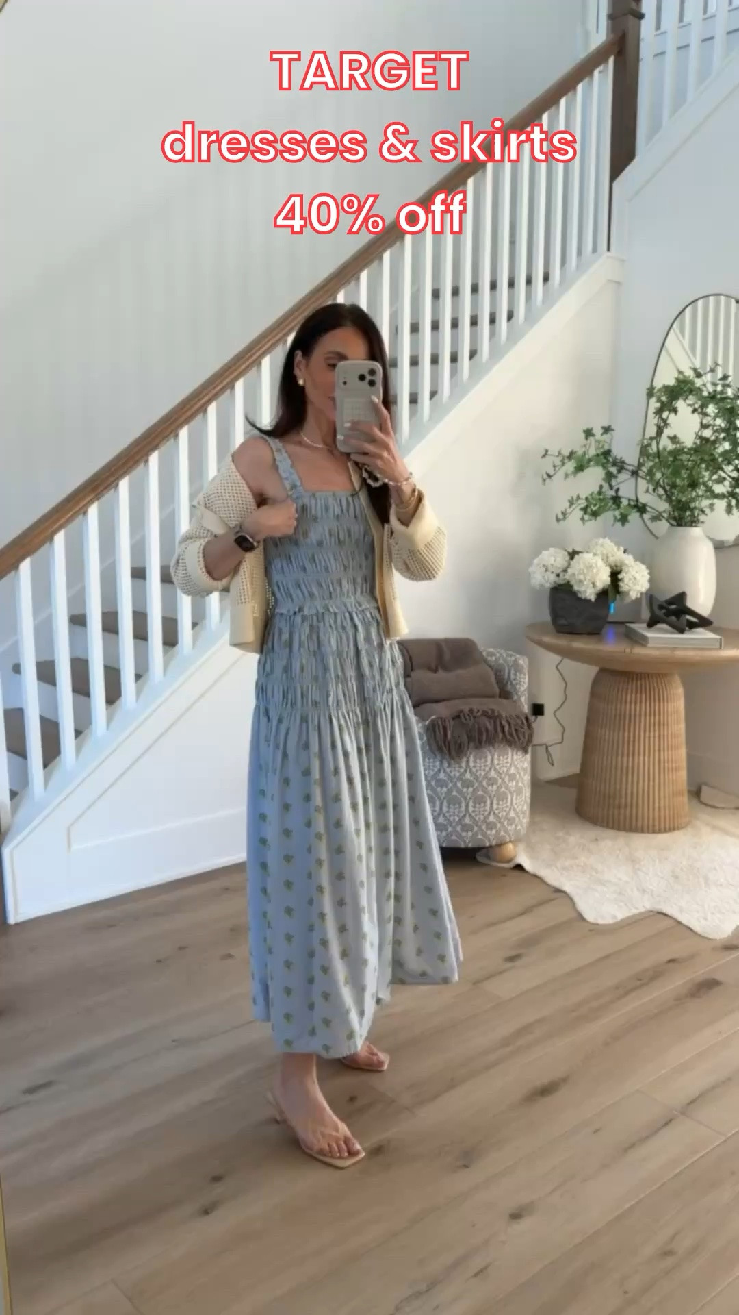 Target dresses & skirts 40% off. 

Cute summet dress, size xs, cardigan size s. 
target fashion, target finds, annabrstyle

#LTKSaleAlert
