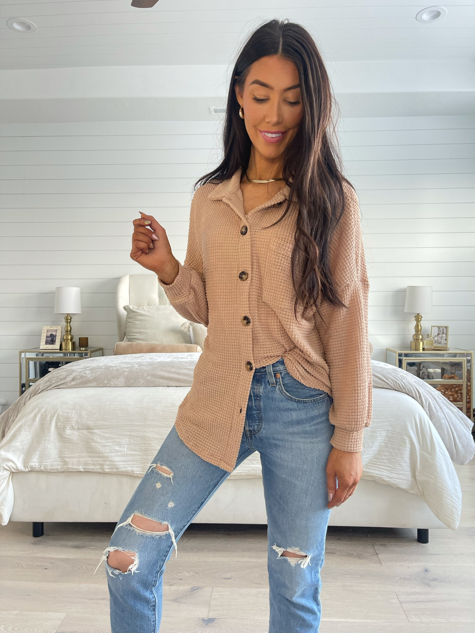 Waffle knit button down shirt, waffle knit top, amazon tops, amazon winter style, amazon fall style, amazon fashion finds

#LTKunder50 #LTKstyletip #LTKSeasonal