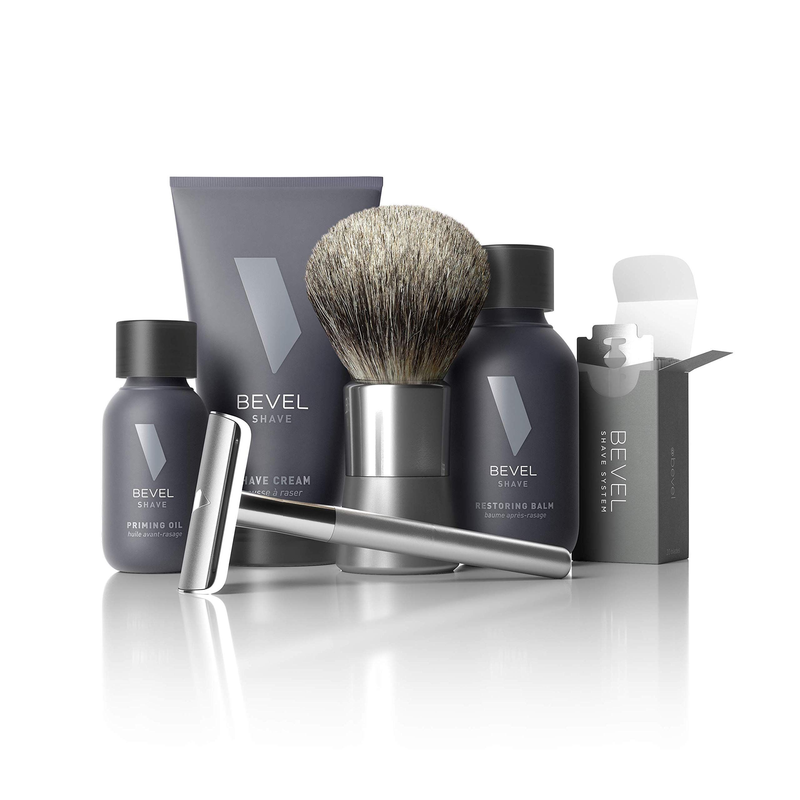 Shaving Kit for Men by Bevel - Starter Shave Kit, Includes Safety Razor, Shaving Brush, Shave Creams | Amazon (US)