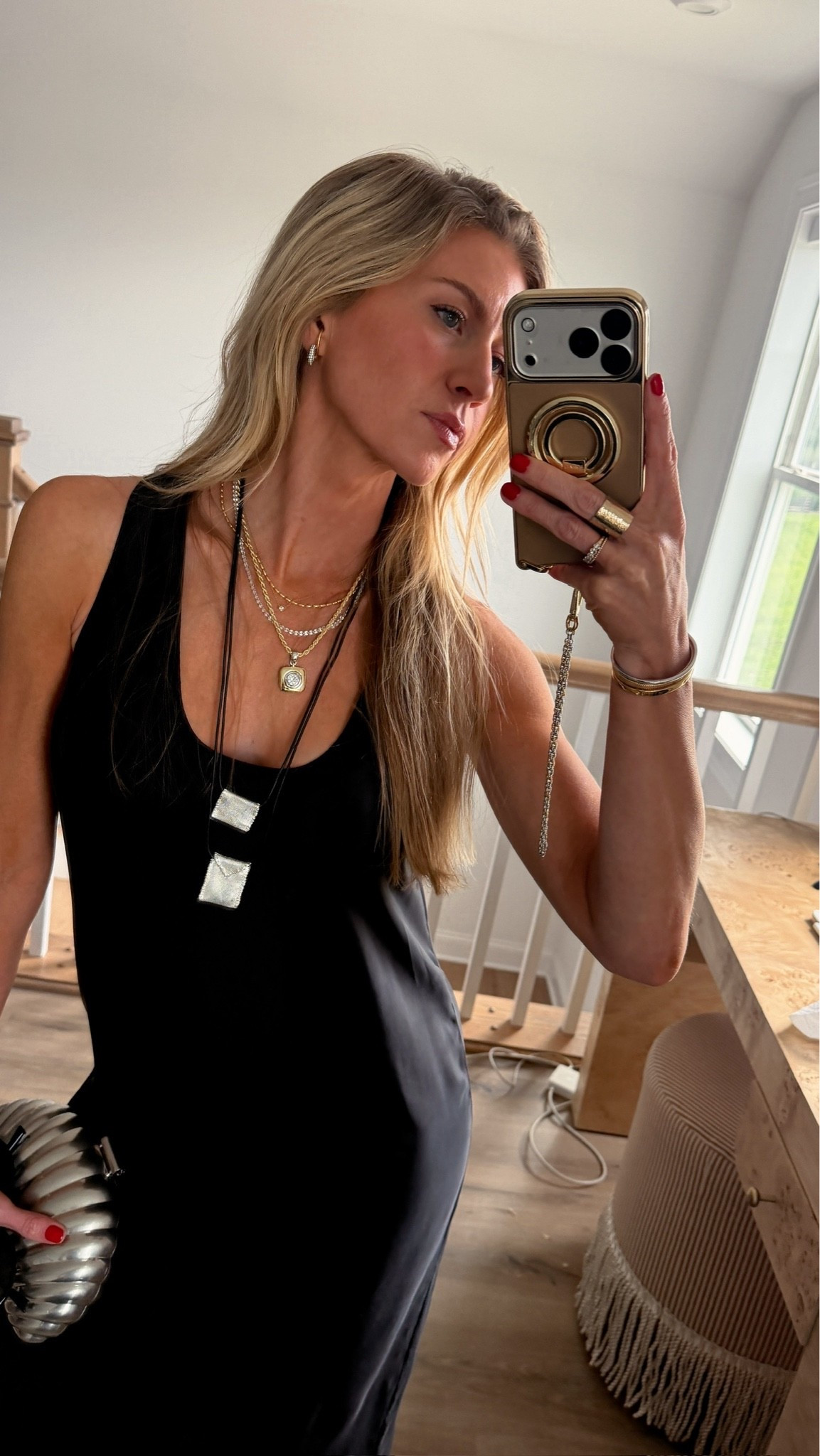 Date night look. Black tank maxi dress: TTS, wearing a S Green flats: run TTS #LTKootd #LTKgrwm #LTKdatenight