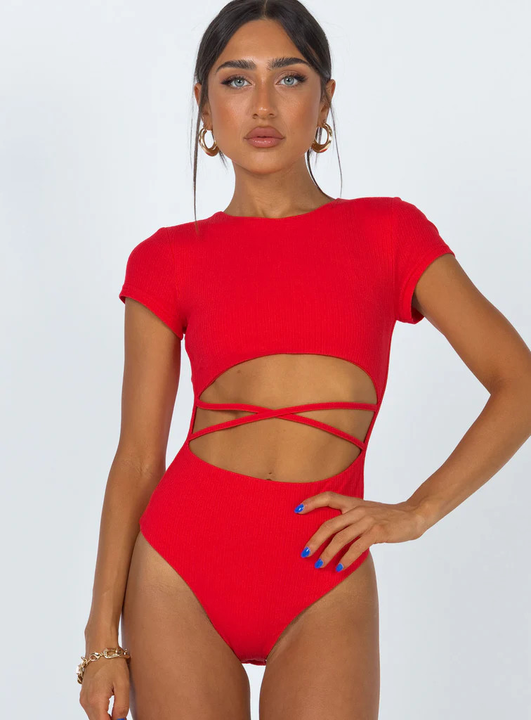 Nicola Bodysuit Red | Princess Polly US