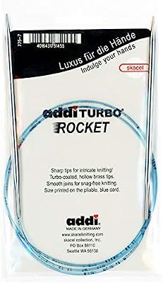 addi Circular Turbo Rocket Lace Skacel Blue Cord 40 inch (100cm) Size US 11 (8.0mm) | Amazon (US)