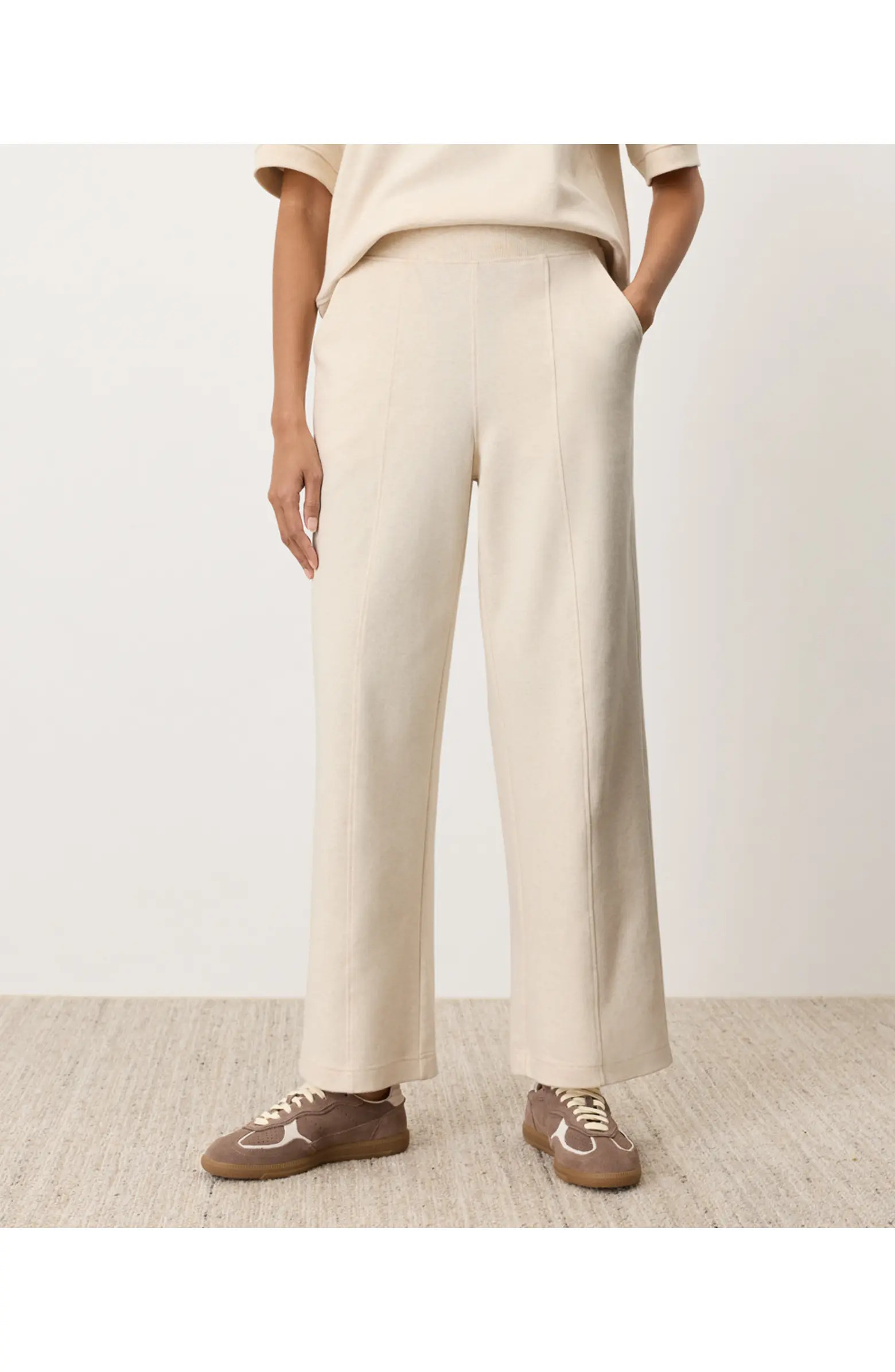 Organic Cotton Airplane Pintuck Wide Leg Pant | Nordstrom