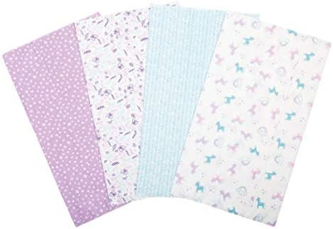 Trend Lab Flannel Burp Cloth Set, Unicorns & Flowers, (Pack of 4) | Amazon (US)