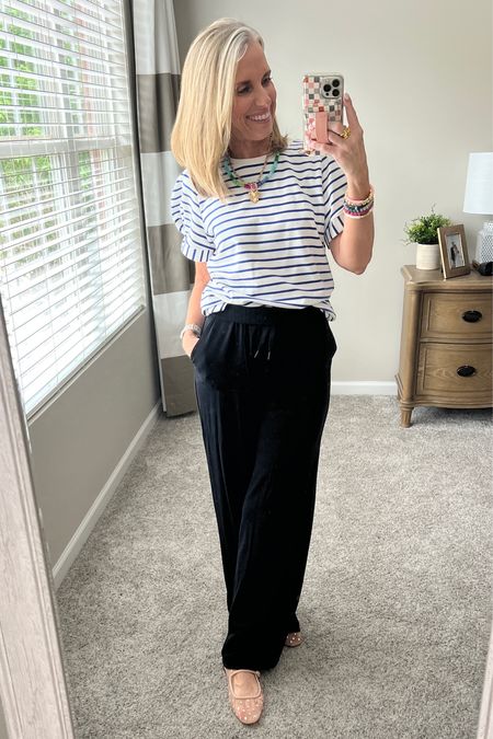 Polished casual! Yes please!!!!
Use code COAST15 on tee 
These wide leg pants from Cozy Earth are so comfy. I have a small, and fold over the waistband to make them shorter 

#LTKFindsUnder50 #LTKOver40 #LTKSaleAlert