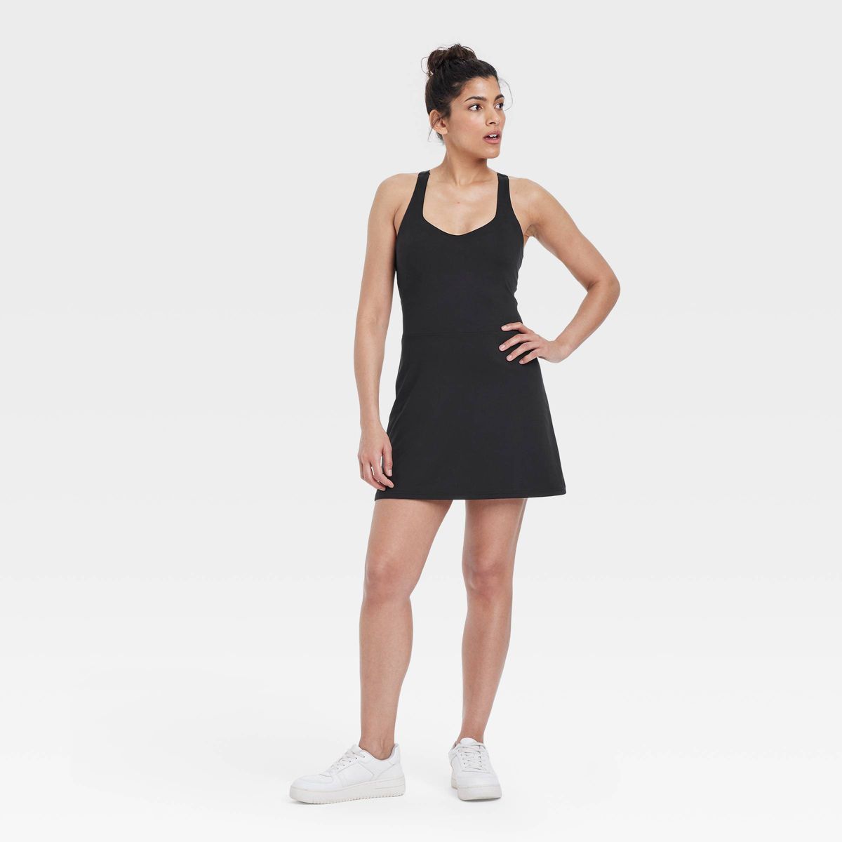 Women's Knit Halter Active Woven Dress - All In Motion™ Black S | Target