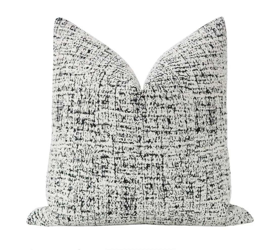 Urban Bouclé // Caviar Pillow Black White Pillow Designer Pillow Bedroom Home - Etsy | Etsy (US)