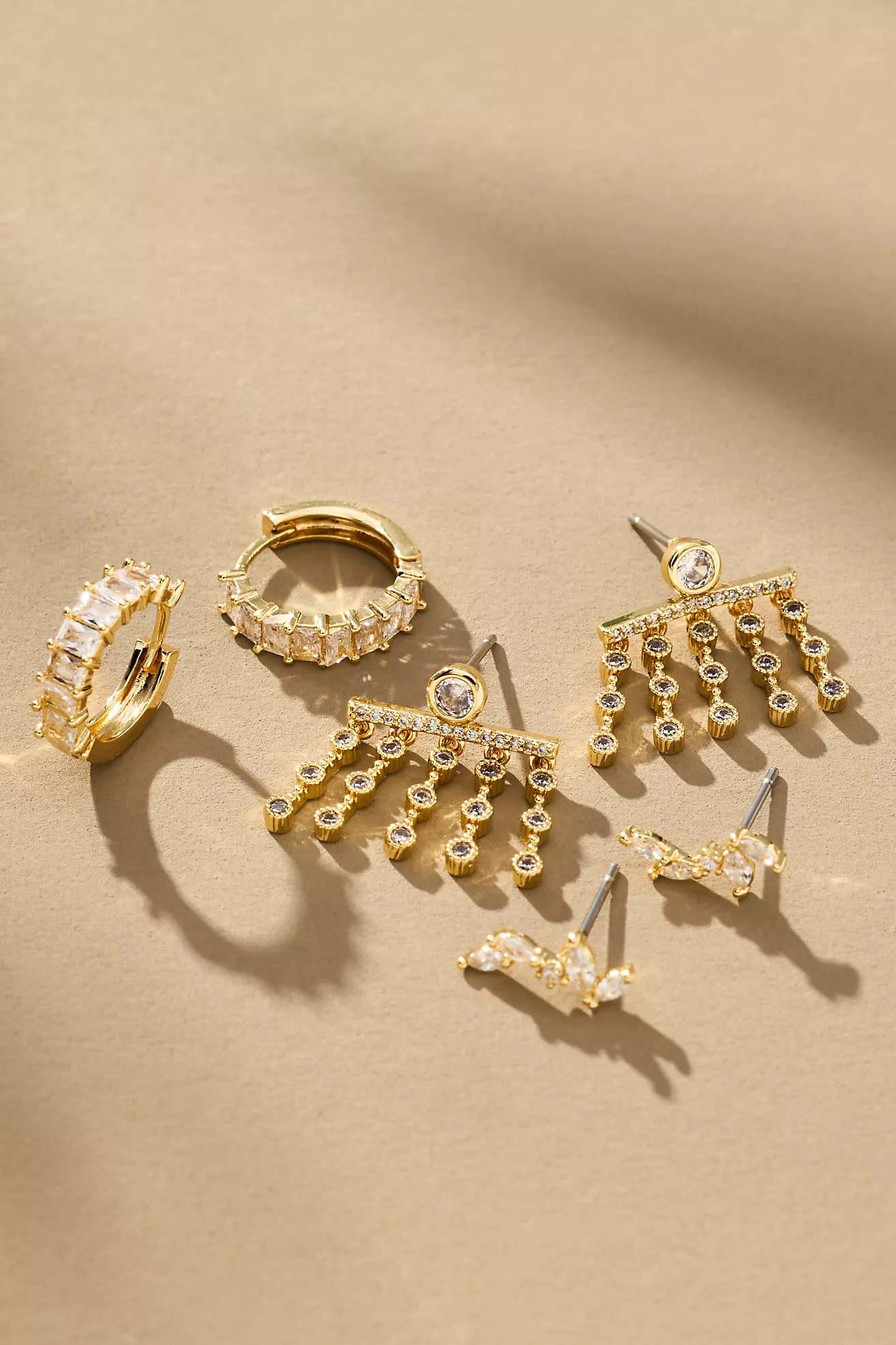 Drippy Crystal Earrings, Set of 3 | Anthropologie (US)