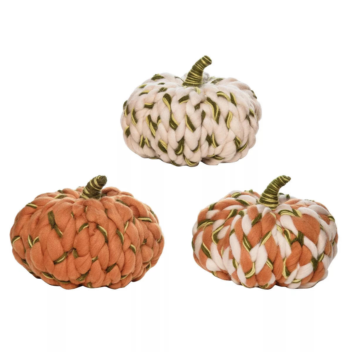 Gallerie II Medium Wooly Fall Pumpkins Set of 3 | Target