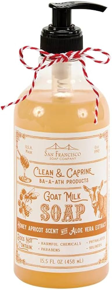 San Francisco Soap Company Clean & Caprine Goat Milk Hand Soap | Honey | Dye-Free Hand Soap | Enr... | Amazon (US)