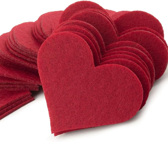 Amazon.com: Summer-Ray 100 Red Felt Heart Laser Cutout Scrapbooking Embellishment in 2mm Felt | Amazon (US)
