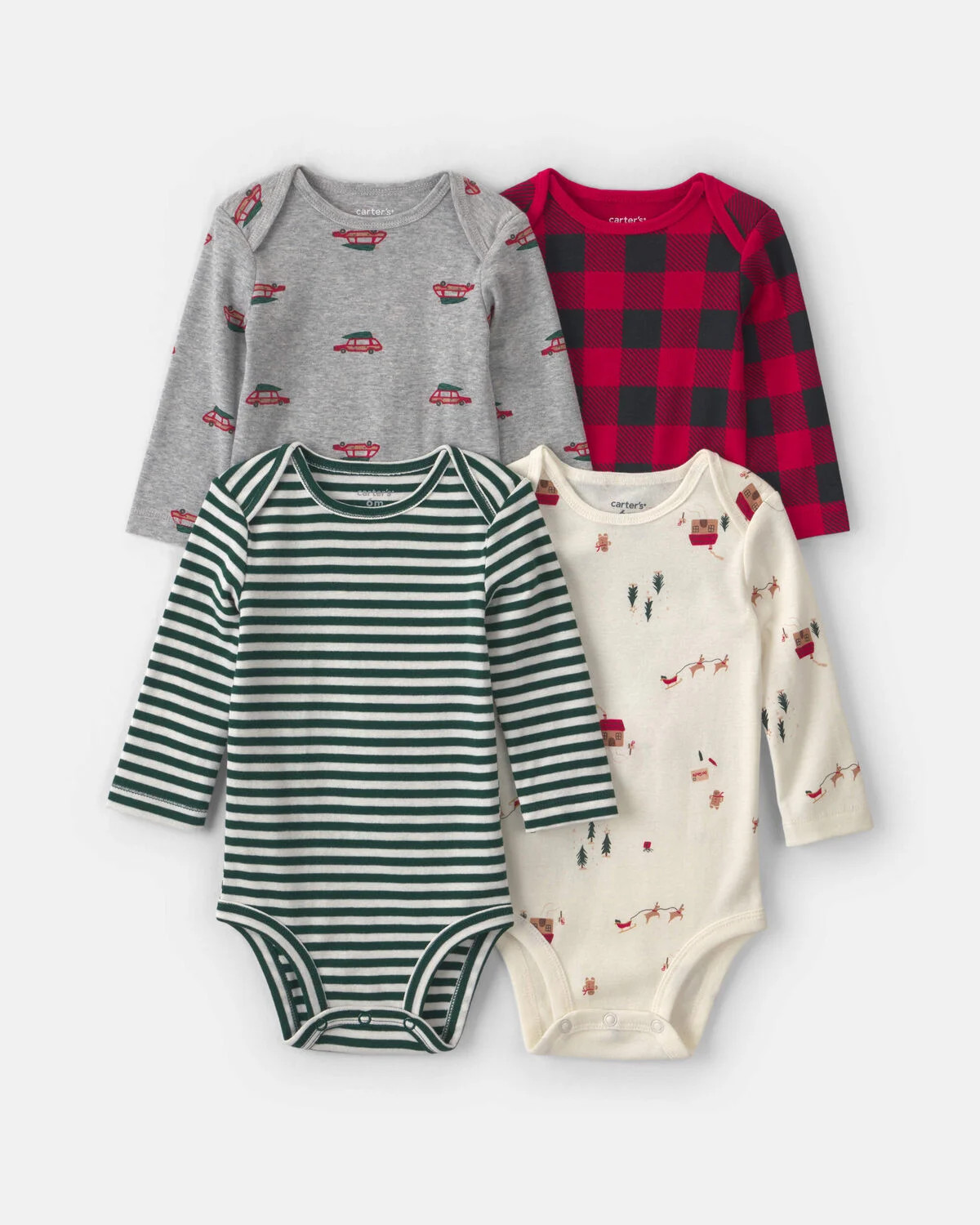 Baby Boy 4-Pack Holiday Long-Sleeve Multipack Bodysuits | Carter's Inc