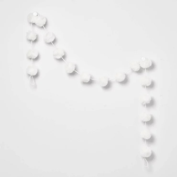 6' Faux Fur Balls Christmas Garland White - Wondershop™ | Target
