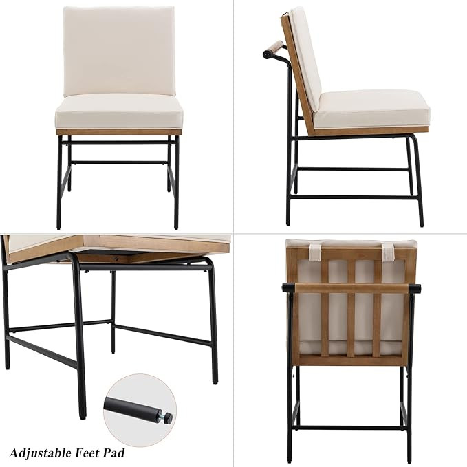 DUOMAY Mid-Century Modern Dining Chairs Set of 2, Linen Upholstered Side Chair with Rear Handle, ... | Amazon (US)