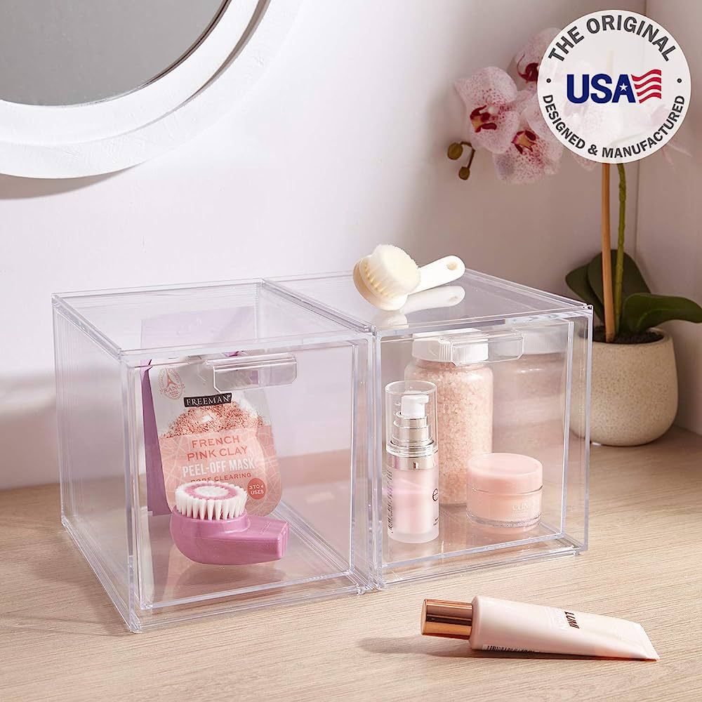 STORi Audrey Stackable Clear Plastic Organizer Drawers | 2 Piece Set | 6.75-Inches Tall | Organiz... | Amazon (US)