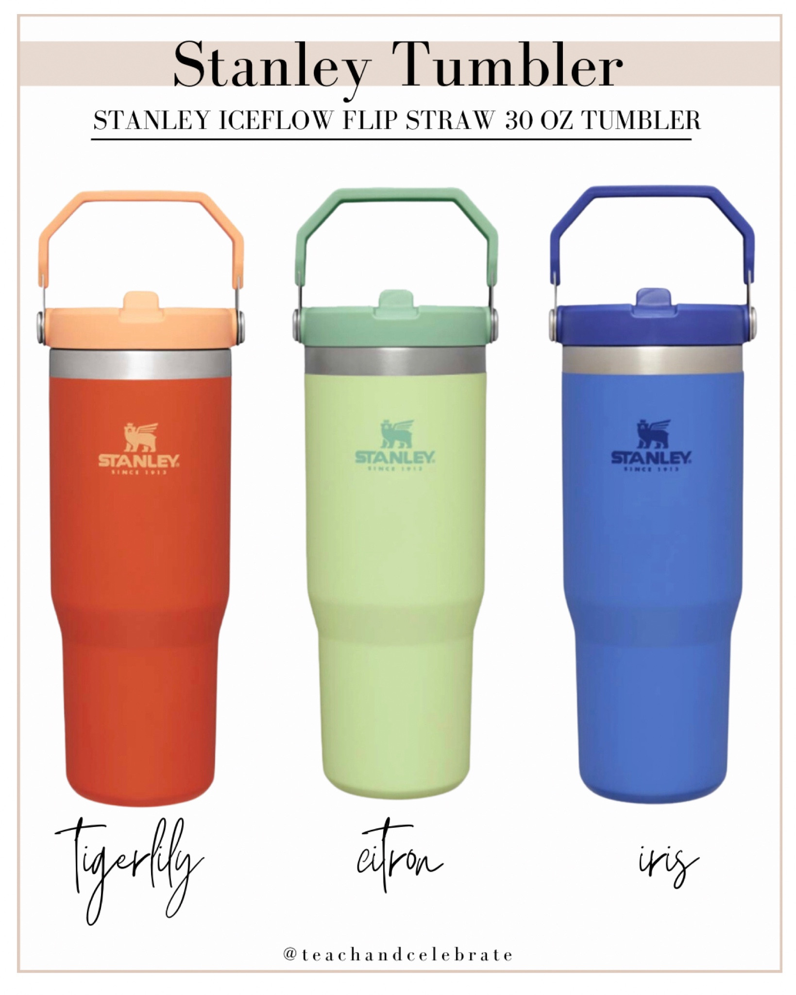 Branded Stanley IceFlow Tumbler - Keep Drinks Cold - 30oz