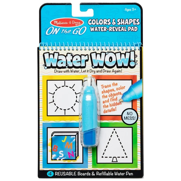 Melissa & Doug On the Go Water Wow! Reusable Water-Reveal Activity Pad - Colors, Shapes - FSC Cer... | Walmart (US)