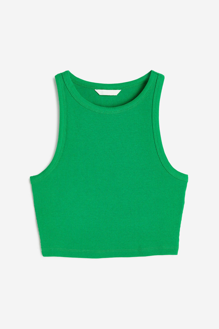 H & M - Crop Tank Top - Green | H&M (US + CA)