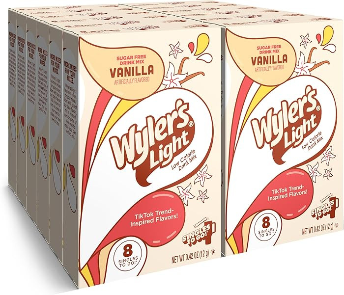 Wyler's Light Singles To Go Powder Packets, Water Drink Mix, Watertok Vanilla, 96 Servings, 8 Cou... | Amazon (US)