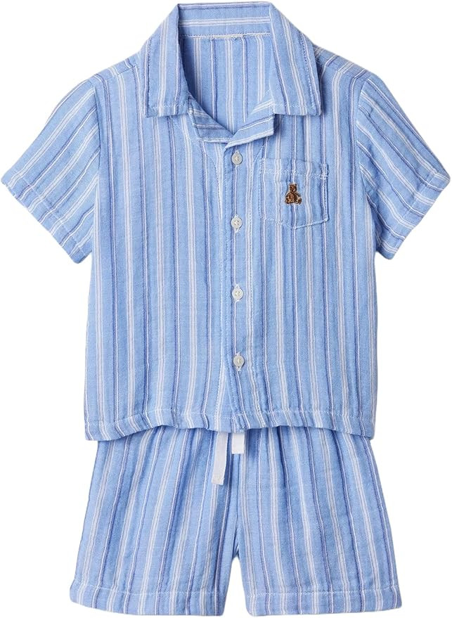 GAP Unisex Baby Short Sleeve Button Down Shirt and Short Outfit Set | Amazon (US)