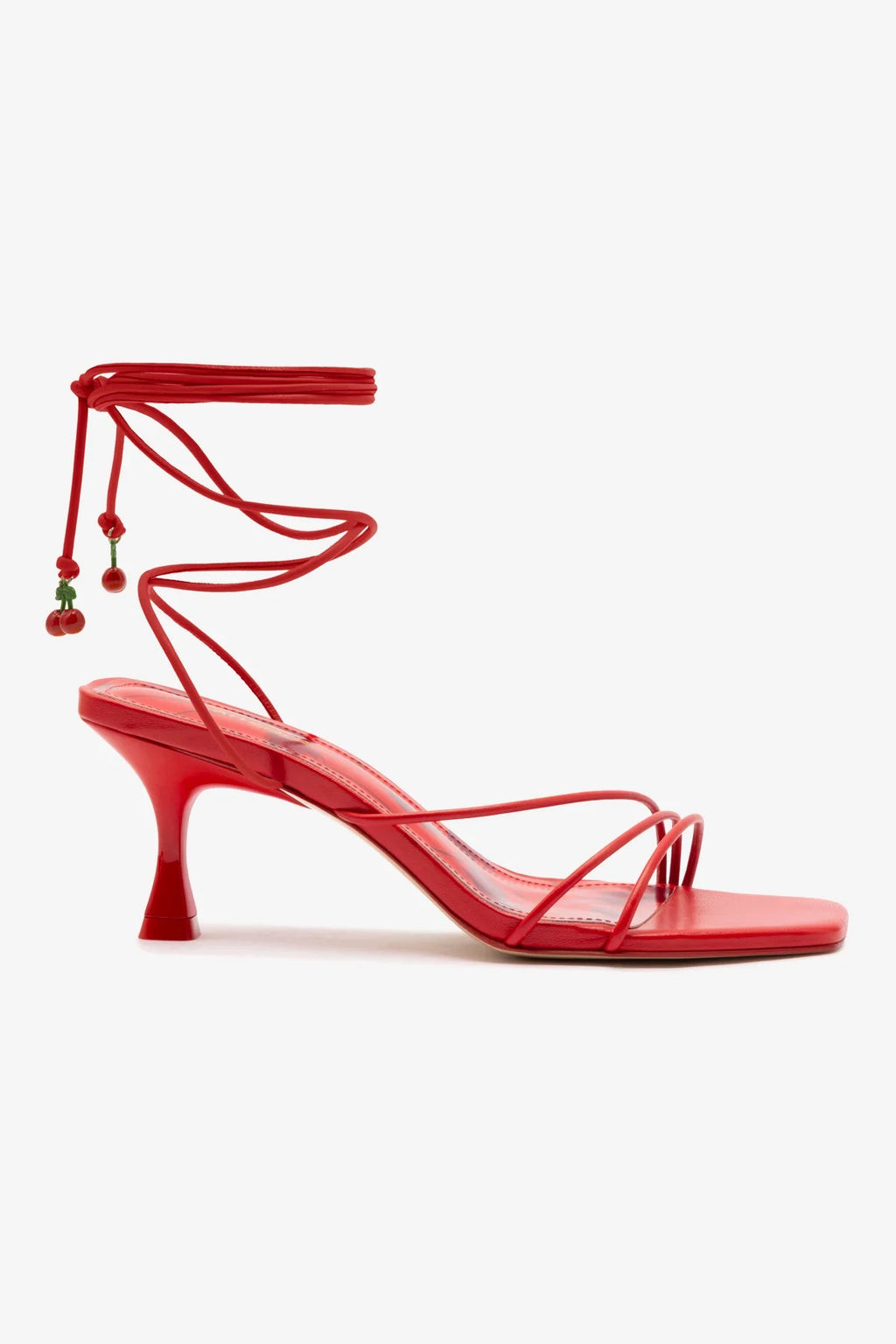 Nadia Sandal In Scarlet Leather | Larroude