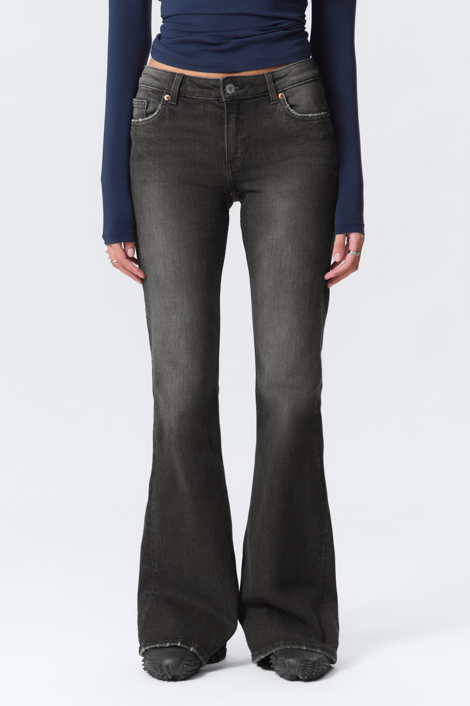 Katsumi Low Rise Slim Flared Leg Jeans | Weekday
