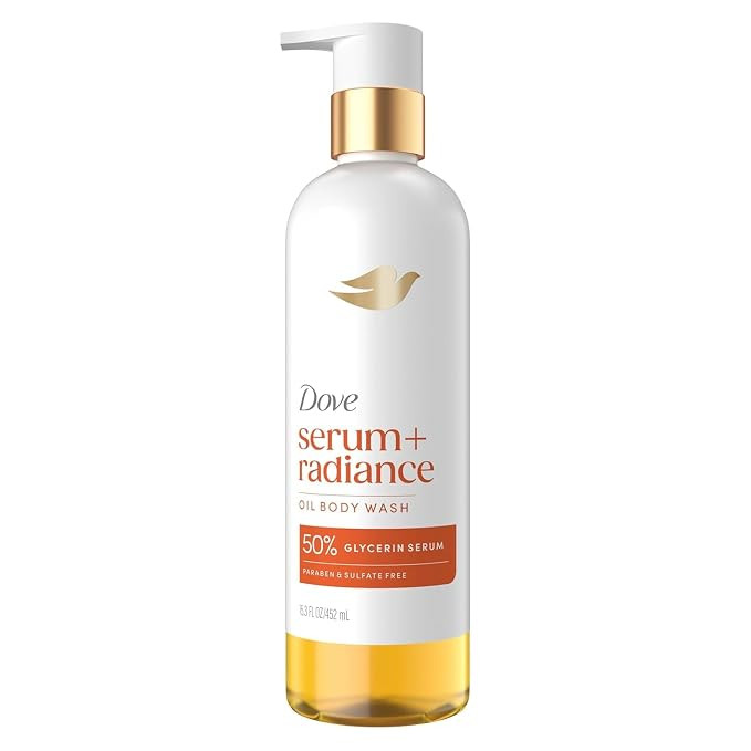 Dove Serum+ Shower Oil Body Wash Radiance, Jojoba & Monoi Flower, 15.3 fl oz I Hydrating shower o... | Amazon (US)