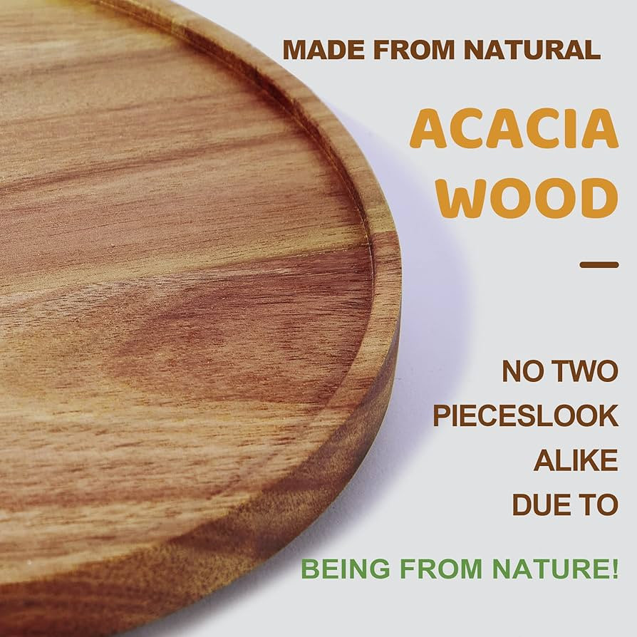 [ 2 Pack ] 10-inch Acacia Wood Lazy Susan Organizers, ACIAZAAZ Lazy Susan Turntable for Cabinet, ... | Amazon (US)