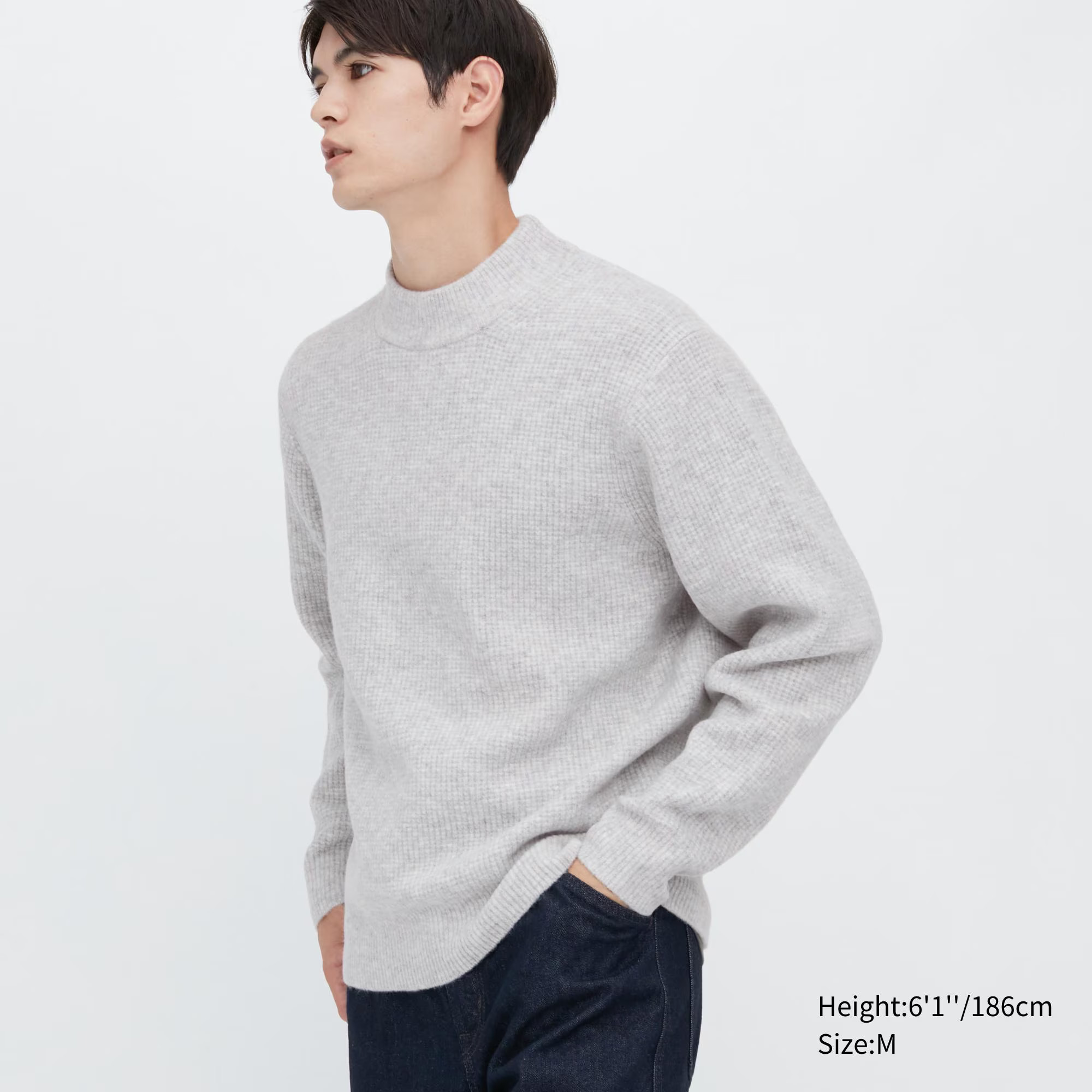 Souffle Yarn Mock Neck Long-Sleeve Sweater | UNIQLO (US)