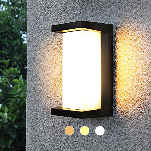 Sytmhoe Modern Outdoor Wall Lights,24W-LED Wall Sconce Light Fixtures,3-Color-Changeable Wall Mou... | Walmart (US)
