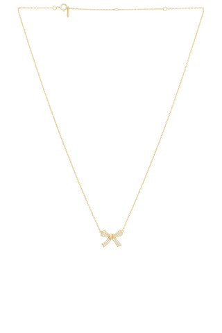 SHASHI Bow Pave Necklace in Gold from Revolve.com | Revolve Clothing (Global)
