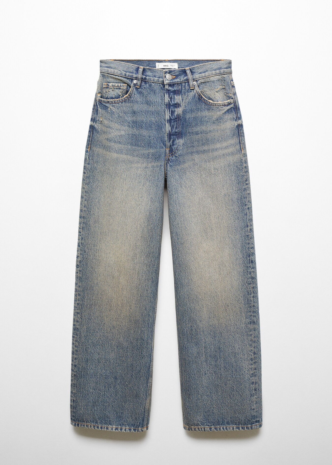 Loose mid-rise wideleg jeans | MANGO (US)