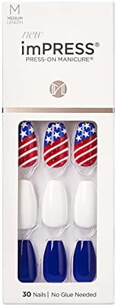 Kiss imPRESS Press on Manacure 4th of July Nails - Shining Stars | Amazon (US)