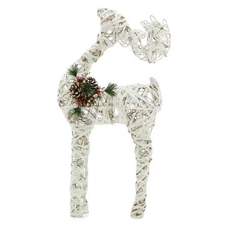 Belham Living Christmas White Rattan Stag Decoration 24 in | Walmart (US)