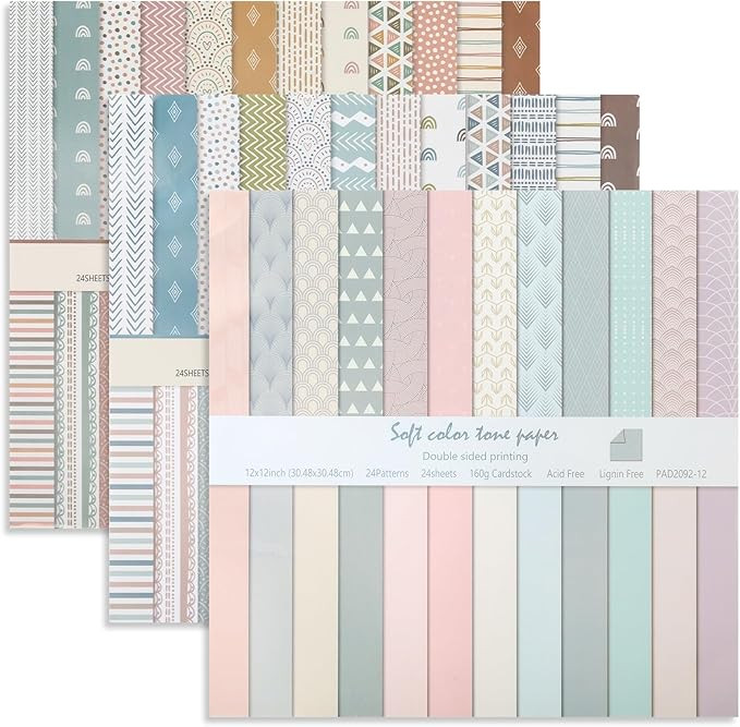 Amazon.com : Humyoun 72 Sheets 12x12 Scrapbook Paper Multi-color Floral Double-sided Boho Earth T... | Amazon (US)