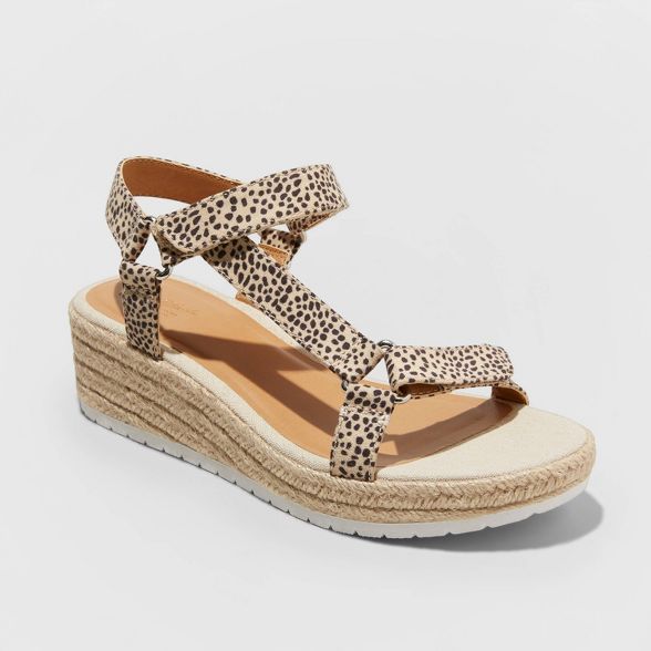 Women's Bree Cheetah Print Espadrille Platform Sandals - Universal Thread™ Brown 12 | Target