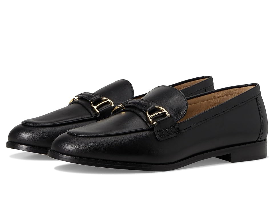 Lauren Ralph Lauren Tasha Leather Loafers Women's Dress Flat Shoes Black : 9.5 B - Medium | Zappos