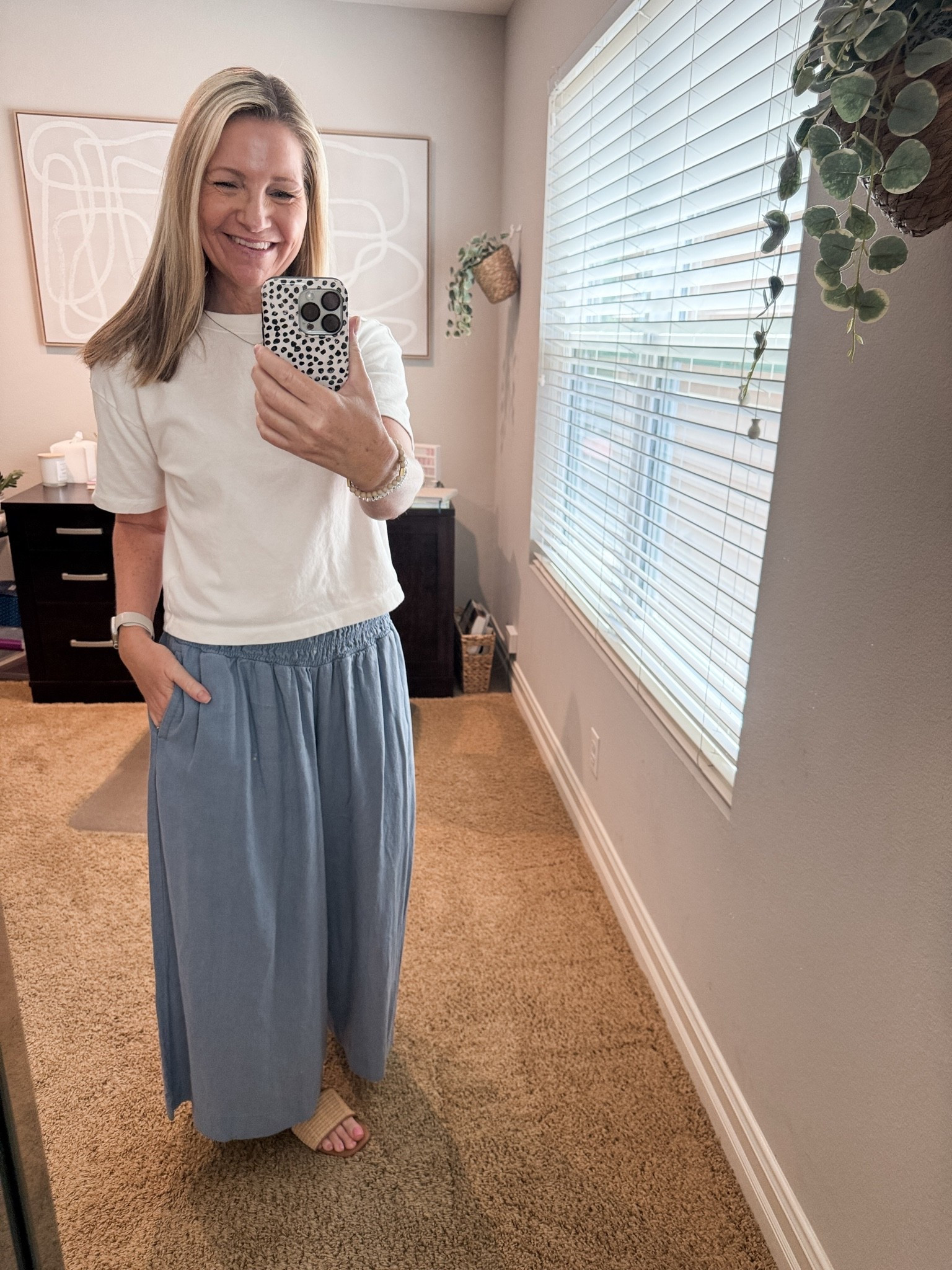Comfy work from home outfit in my Target basic white tee and Old Navy linen pants.

#LTKootd #LTKSeasonal #LTKOver40