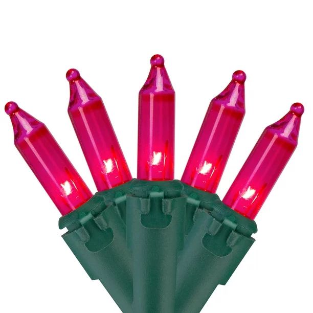 Northlight 50ct Mini String Lights Pink - 10' Green Wire - Walmart.com | Walmart (US)