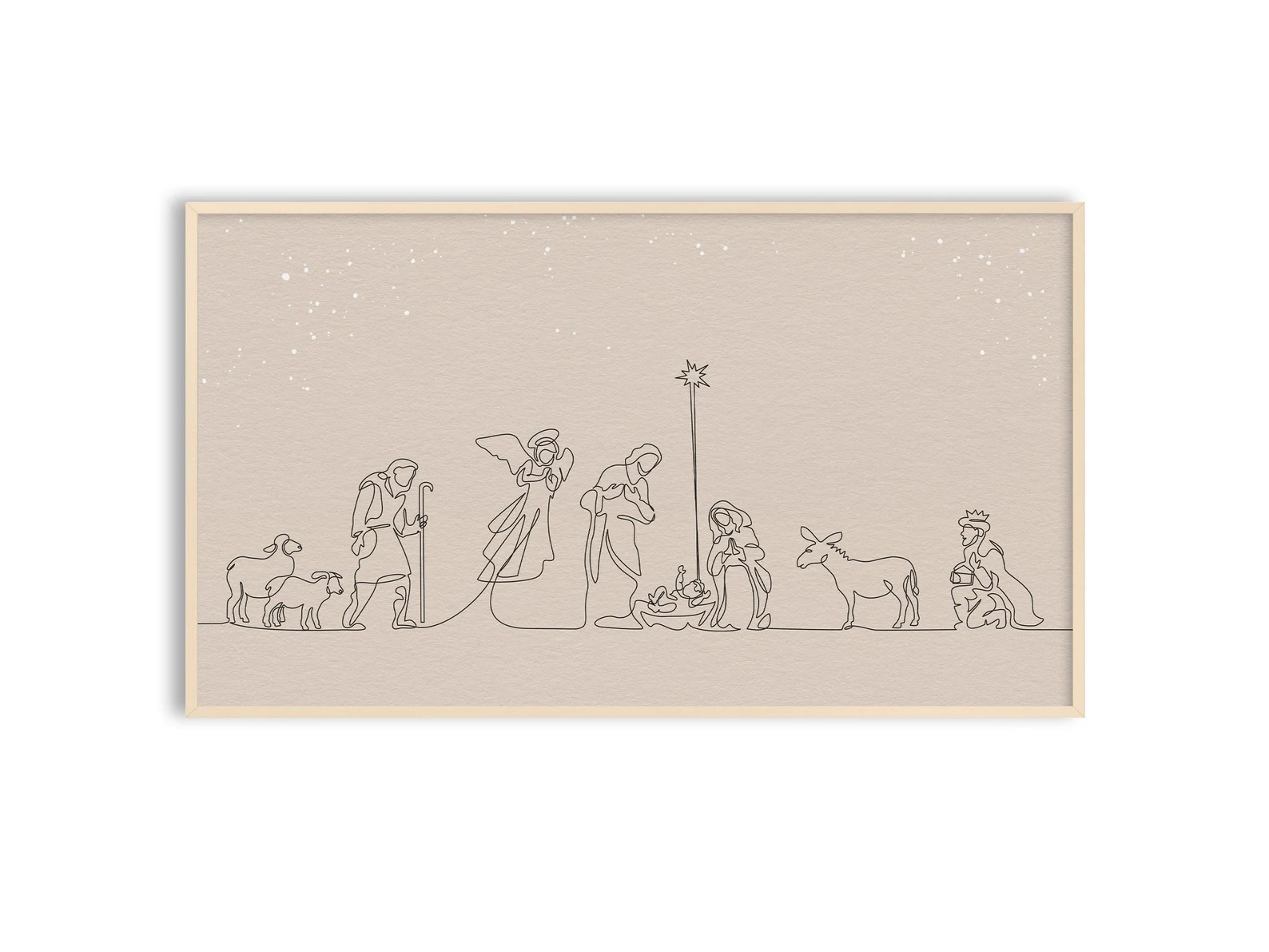 Frame TV Art Christmas Jesus Born Line Art Samsung Frame TV - Etsy | Etsy (US)