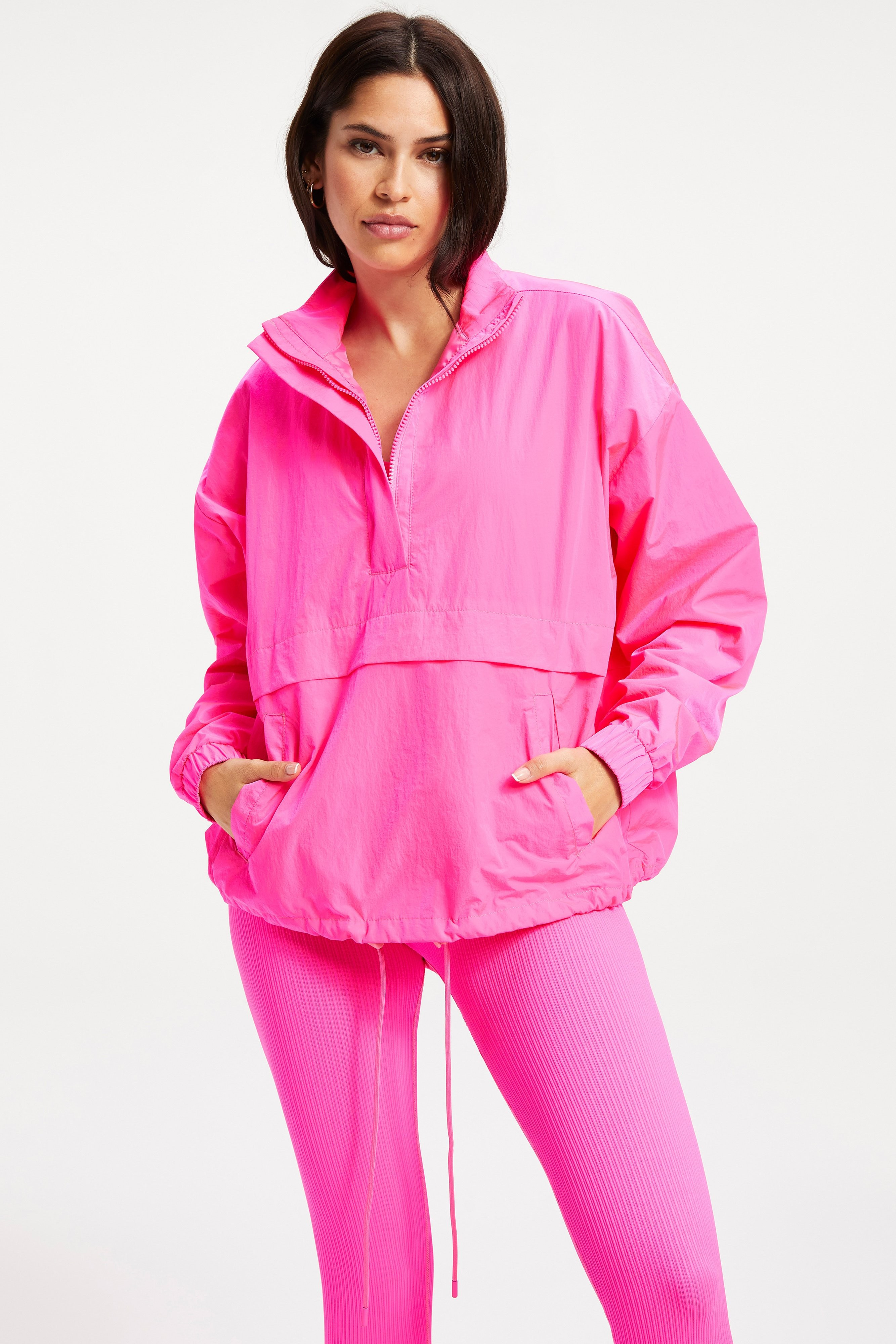 SHINE OVERSIZED ANORAK | HOT PINK002 | Good American