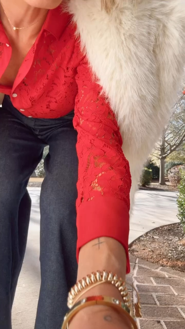 I love this lace top! Such a fun and festive piece! Perfect for work or play! Wearing XS in the top and S in the jeans 


Loverly Grey, holiday outfit, fur coat, jeans, holiday party outfit 

#LTKStyleTip #LTKHoliday #LTKSeasonal