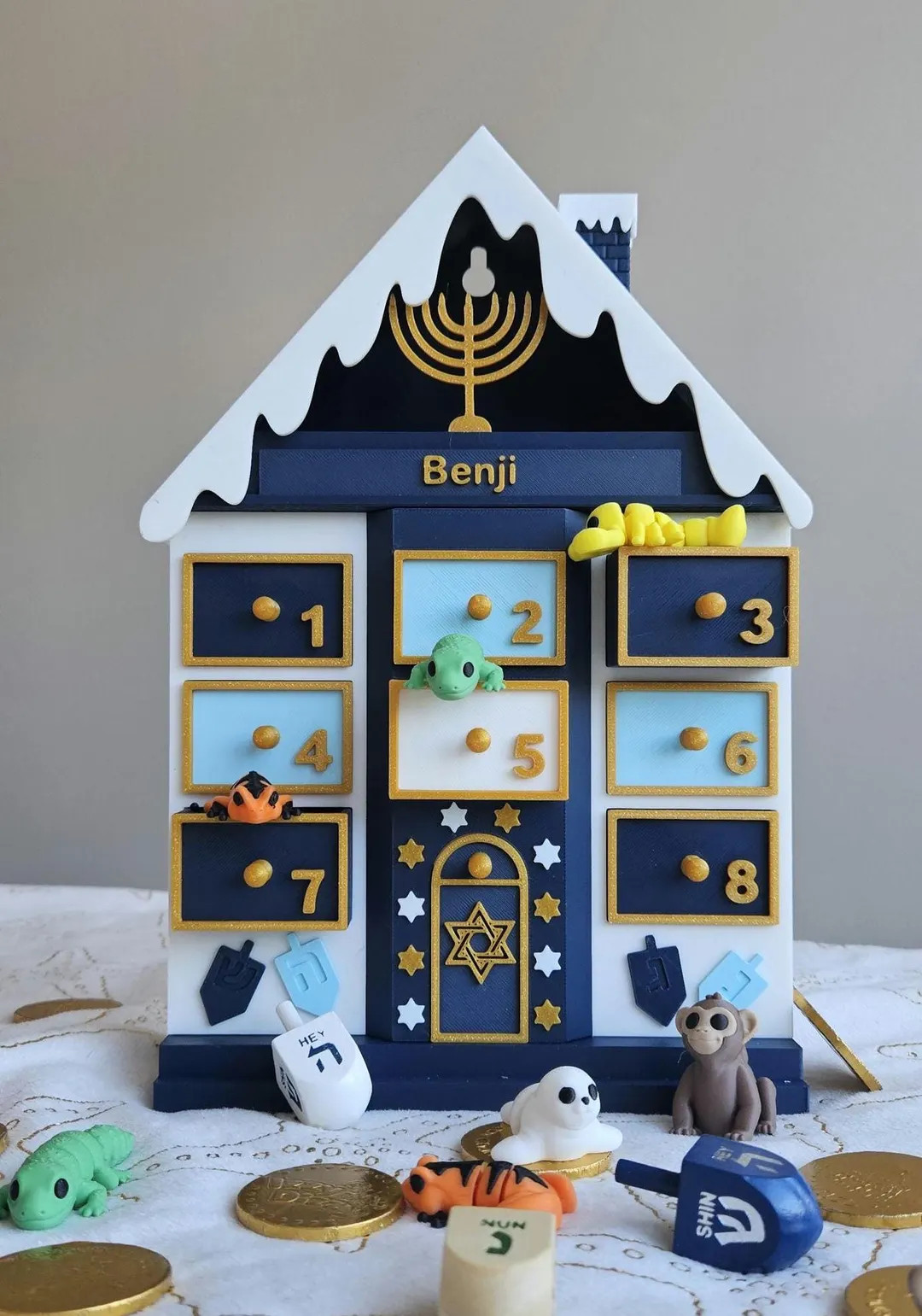 Hanukkah Gift for Kids - Personalized Advent Calendar With 8 Drawers + Optional Drawer Filling - ... | Etsy (US)