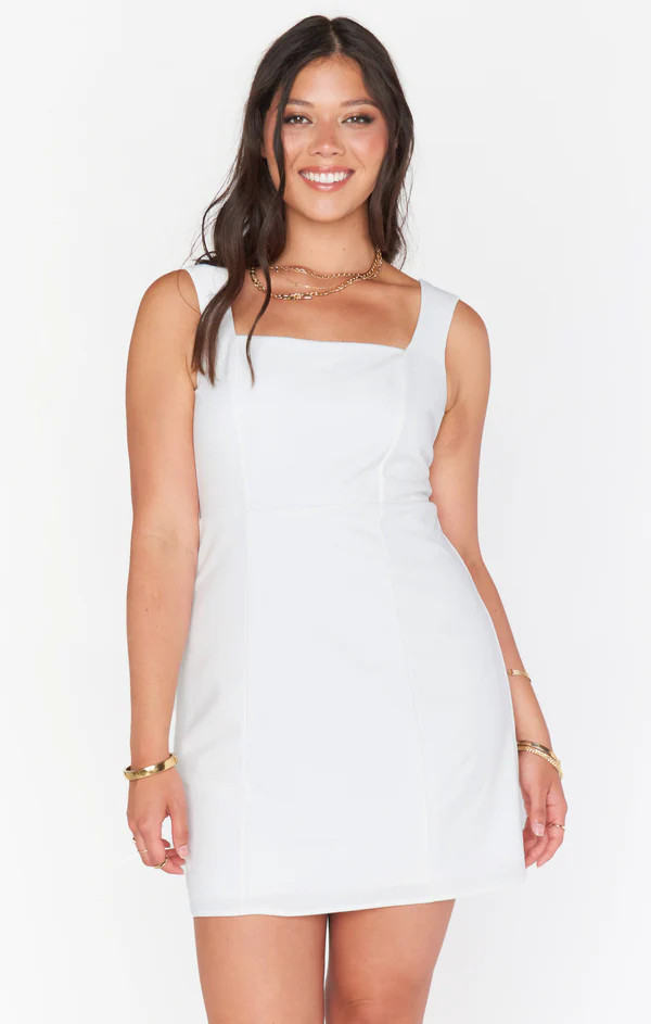 Eden Mini Dress ~ White Stretch | Show Me Your Mumu
