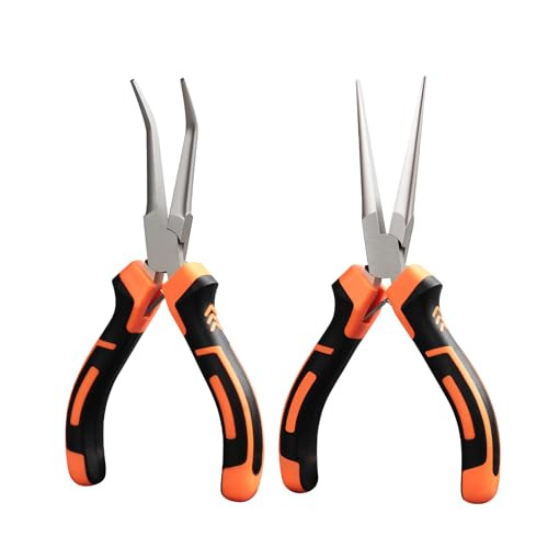 NOEAIKE Needle Nose Pliers,2-Pack 6" Mini Small Pliers Set, Long Nose Pliers,Bent Nose Pliers for Jewelry Making,Wire Wrapping,Crafting with Soft Grip | Amazon (US)