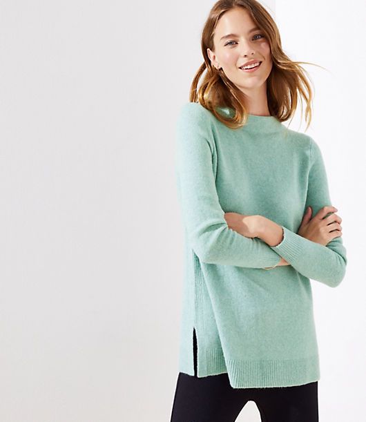 LOFT Mock Neck Tunic Sweater | LOFT