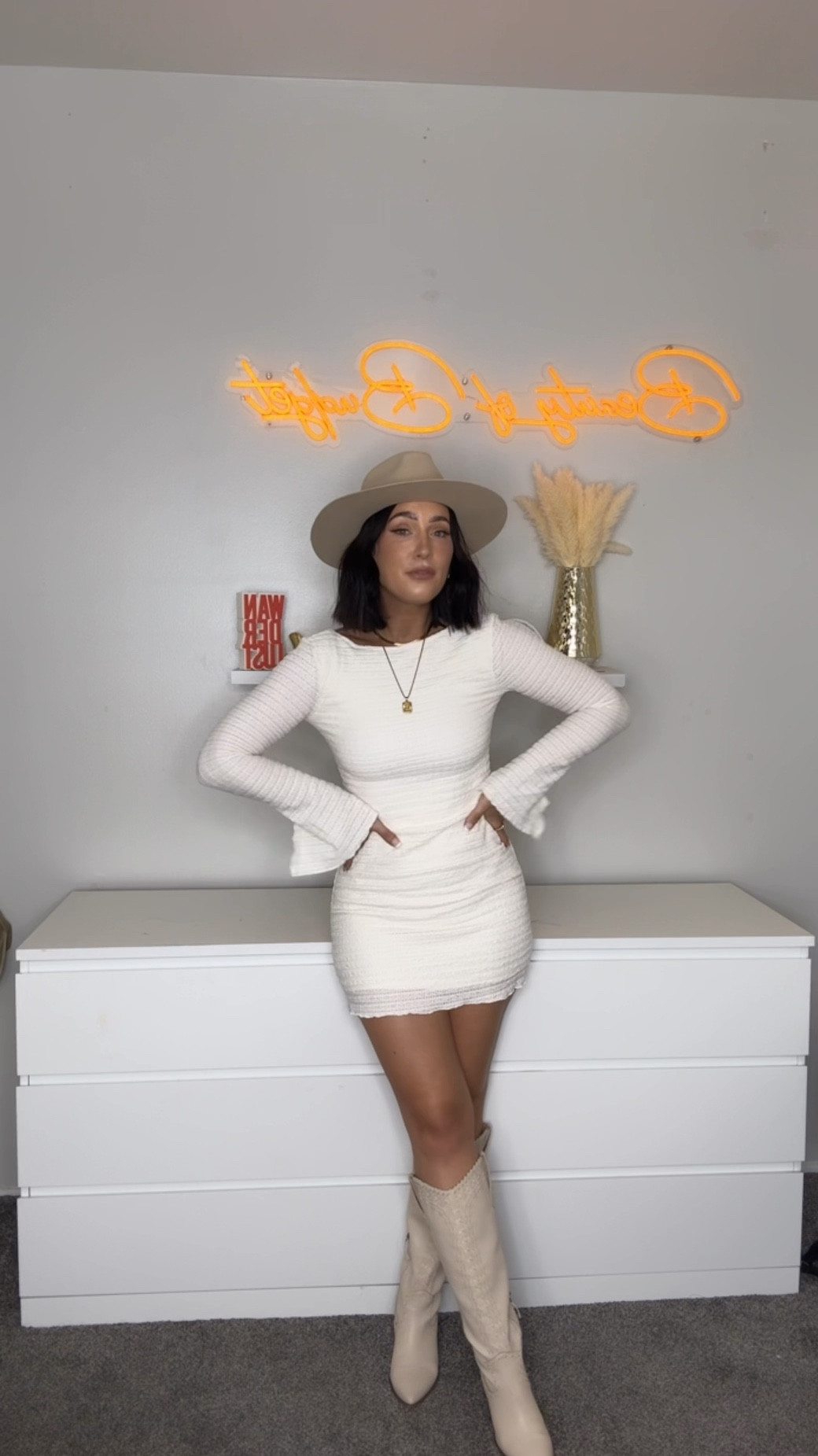 The perfect cream dress DOES exist! Wearing an XS. Double lined. $25 

Would be so good for fall family photos, bachelorette, bridal party, baby shower etc. ! 



#LTKStyleTip #LTKFindsUnder50 #LTKVideo